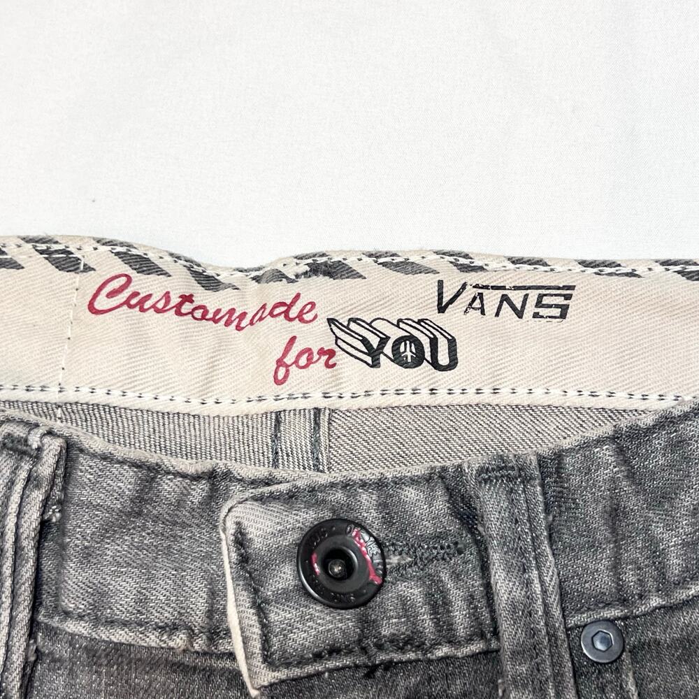 Vans Off The Wall Jeans Custom Made For You V66 Slim Fit 26x27 Gray Low Rise New - Picture 5 of 10